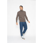 Pull Col Roulé Bange Taupe, Jersey, 100% Cachemire, 2 Fils - Homme