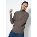 Pull Col Roulé Bange Taupe, Jersey, 100% Cachemire, 2 Fils - Homme