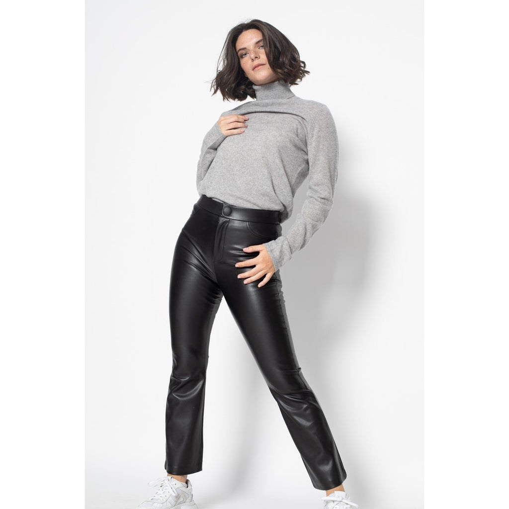Bise Grey Marl Roll-Neck Jumper, Jersey, 100% Cashmere, 2-Ply - Women