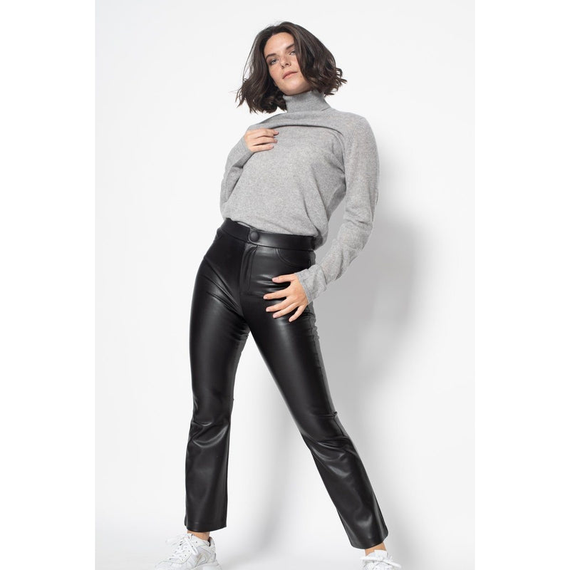 Jersey De Cuello Alto Bise Gris Heather, Jersey, 100% Cachemira, 2 Hilos - Mujer
