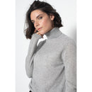 Jersey De Cuello Alto Bise Gris Heather, Jersey, 100% Cachemira, 2 Hilos - Mujer