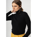Pull Col Roulé CÃ´telé Suzie Noir, CÃ´tes Traditionnelles, 100% Cachemire, 2 Fils - Femme