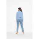Pull Col Roulé Loose Fornet Bleu Ciel, Jersey, 100% Cachemire, 2 Fils - Femme