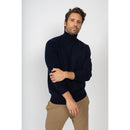 Jersey Marius Navy De Cuello Alto, Jersey, 345 Gr, 100% Cashmere, 4 Hilos - Hombre