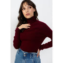Pull Col Roulé Suzie Bourgogne, CÃ´tes Traditionelles, 100% Cachemire, 2 Fils - Femme