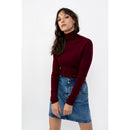 Pull Col Roulé Suzie Bourgogne, CÃ´tes Traditionelles, 100% Cachemire, 2 Fils - Femme