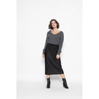 Jersey Cuello V Loose Giusalet Gris Oscuro, Jersey, 100% Cachemira, 2 Hilos - Mujer