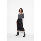 Jersey Cuello V Loose Giusalet Gris Oscuro, Jersey, 100% Cachemira, 2 Hilos - Mujer