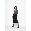 Jersey Giusalet Loose Cuello Pico Gris Oscuro, Jersey, 100% Cashmere, 2 Hilos - Mujer