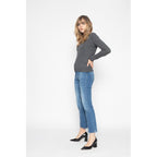 Shannon Dark Grey V-Neck Jumper, 100% Cashmere, 2-Ply, Jersey Knit - Women