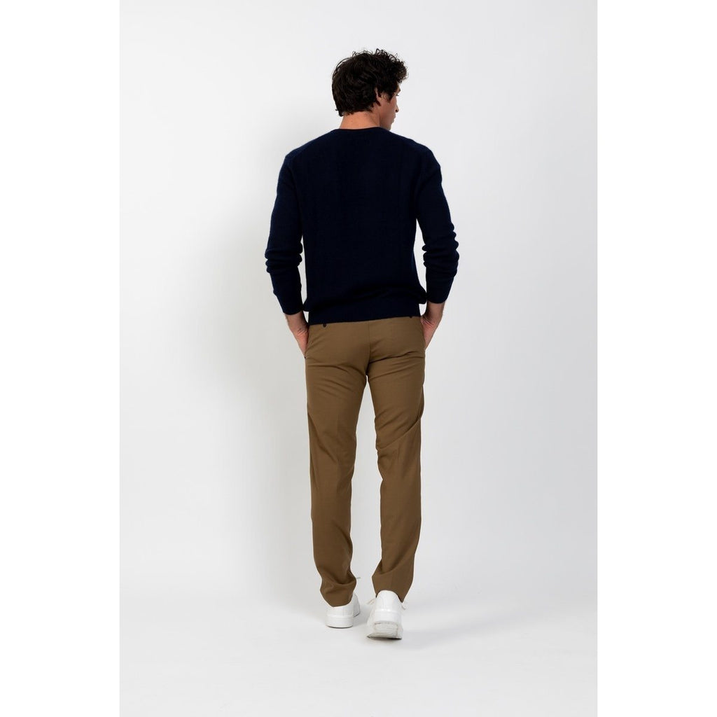 Pull Col V Victor Marine, Jersey, 100% Cachemire, 4 Fils, 332 Gr - Homme