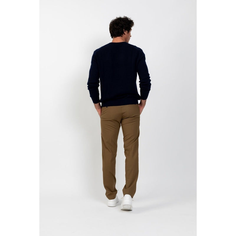 Pull Col V Victor Marine, Jersey, 100% Cachemire, 4 Fils, 332 Gr - Homme