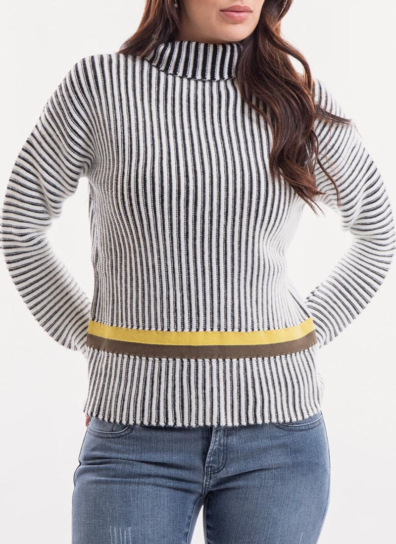 Longchamp - Striped Sweater - Ecru Black - Women