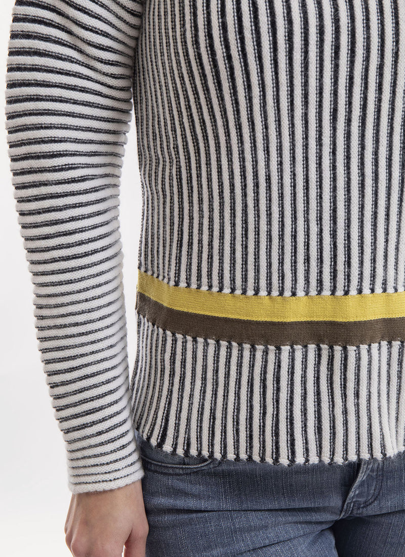 Longchamp - Striped Sweater - Ecru Black - Women