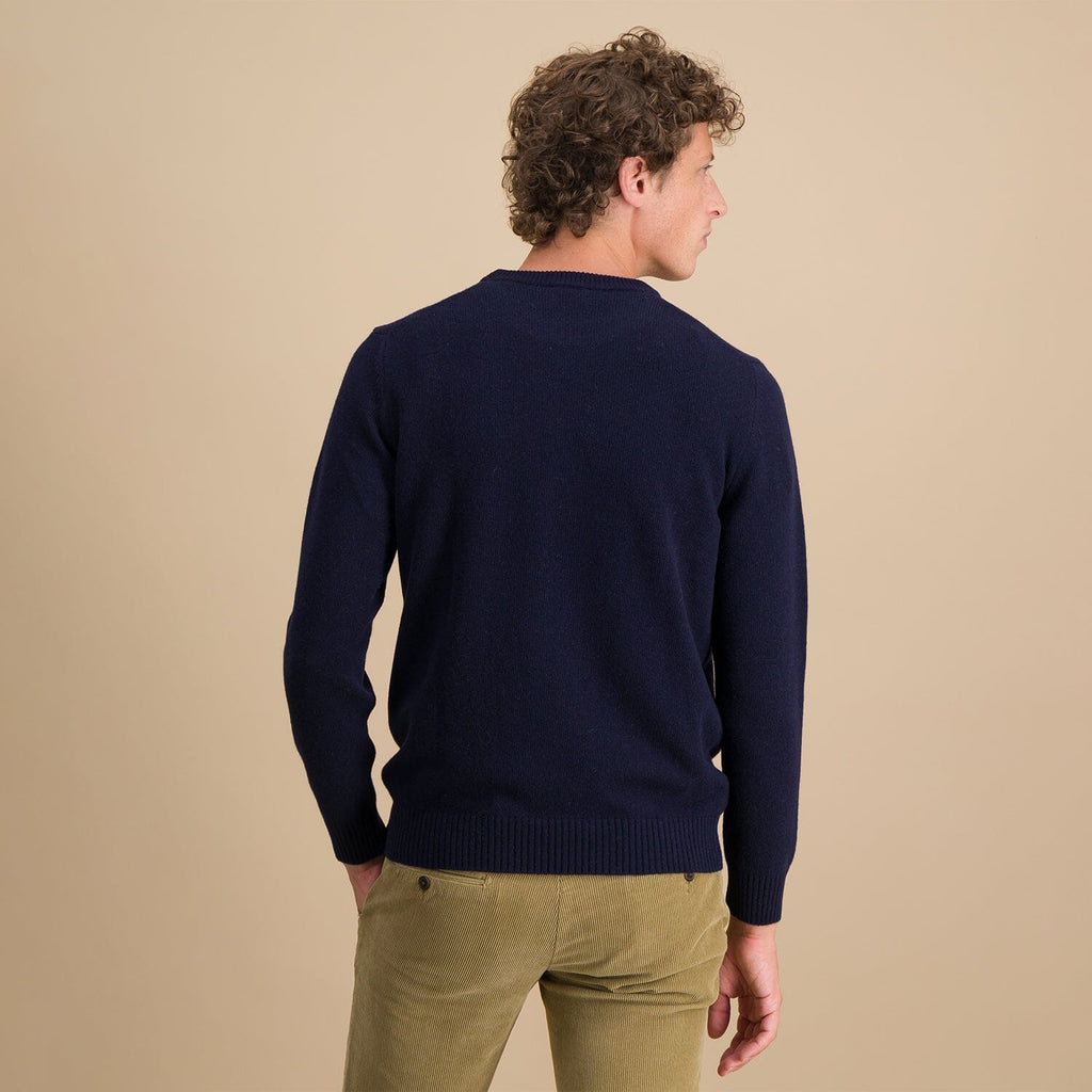 Pull En Laine Mérinos Bleu Marine