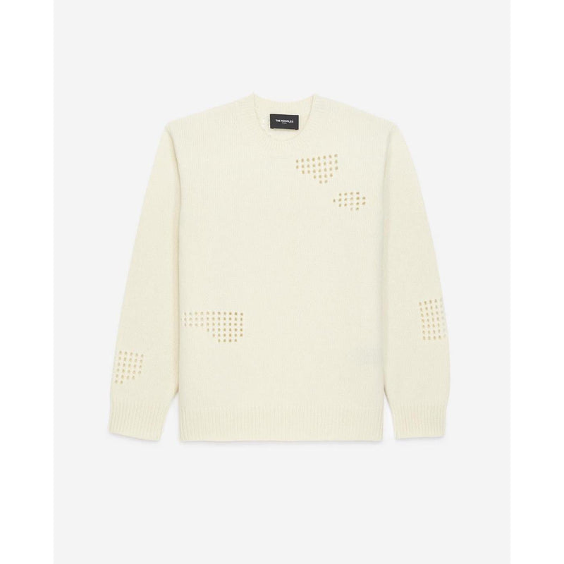 The Kooples - Pull Fin Laine Écru À Détail Texturé - Femme