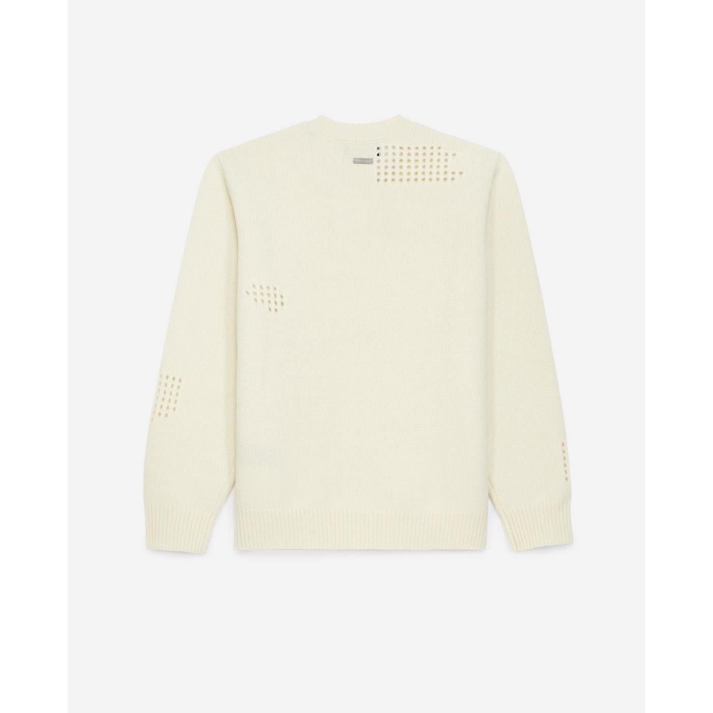 The Kooples - Pull Fin Laine Écru À Détail Texturé - Femme