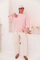 HONORINE Rosé Poudré - Pull Laine