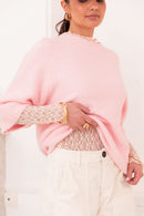 HONORINE Rosé Poudré - Pull Laine