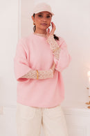 HONORINE Rosé Poudré - Pull Laine