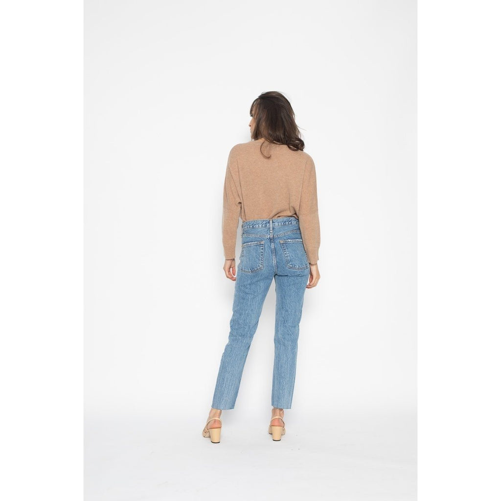 Goléon Camel Batwing Sleeve Jumper, Jersey, 100% Cashmere, 2 Ply - Women