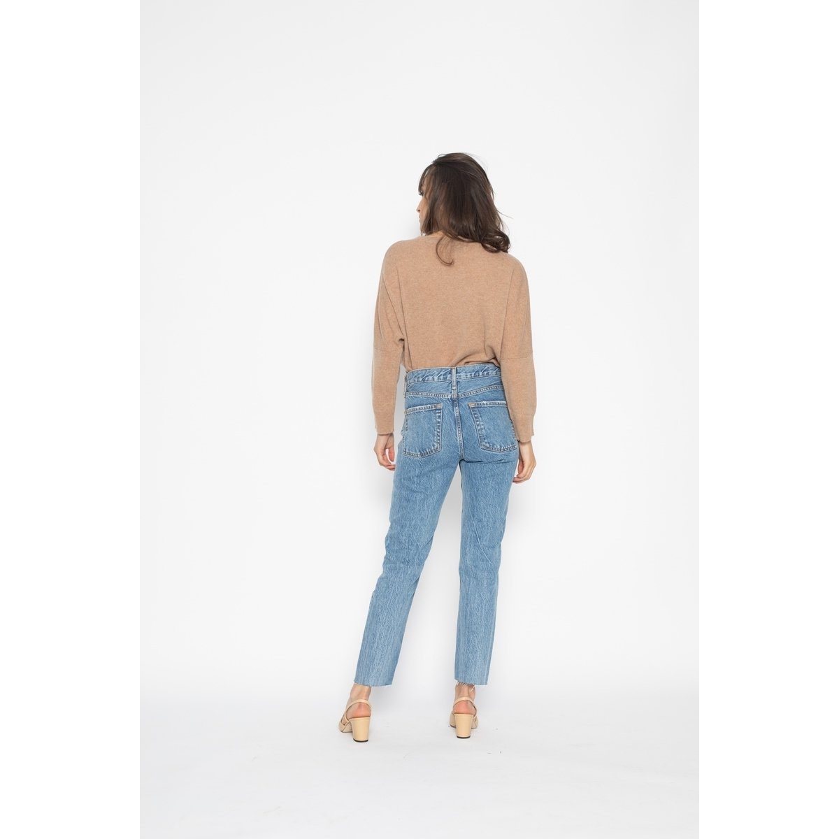 Goléon Camel Batwing Sleeve Jumper, Jersey, 100% Cashmere, 2 Ply - Women