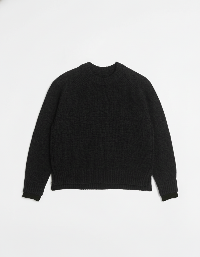 Jersey Lana 100% Lana Reciclada Negro Café Negro