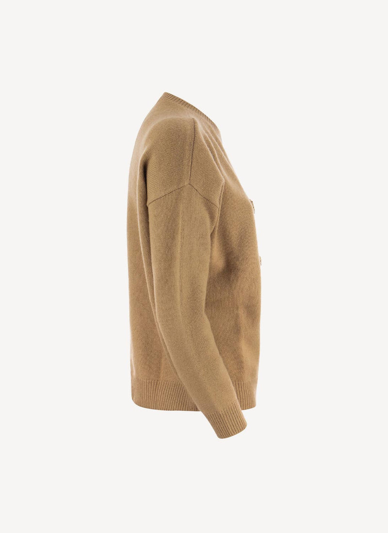 Max Mara - Pull Palato Avec Logo - Camel - Femme