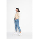Pull Round Neck With Button On The Back Estaris Beige, Jersey, 100% Cachemire, 2 Fils - Femme