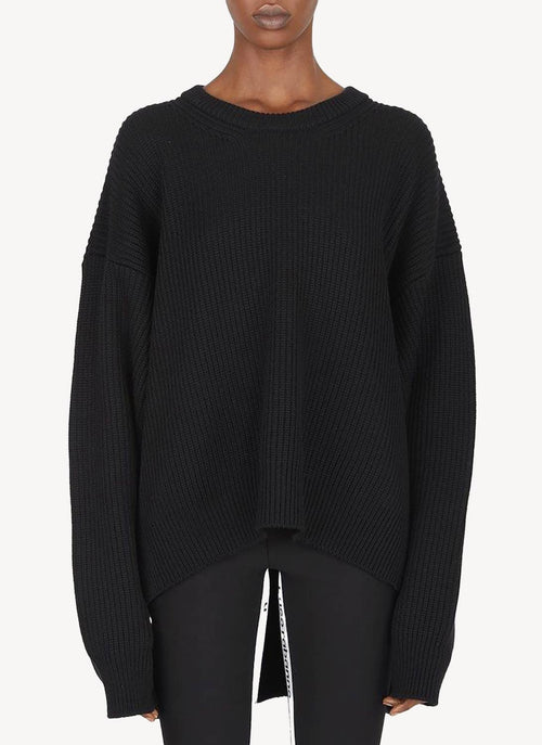 Rabanne - Pull Côtelé Oversize - Noir - Femme