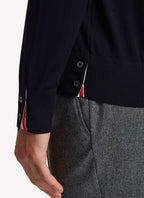 Thom Browne - Jersey 4-Bar En Merino Fino - Marino - Hombre