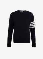 Thom Browne - Jersey 4-Bar En Merino Fino - Marino - Hombre