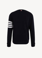 Thom Browne - Jersey 4-Bar En Merino Fino - Marino - Hombre