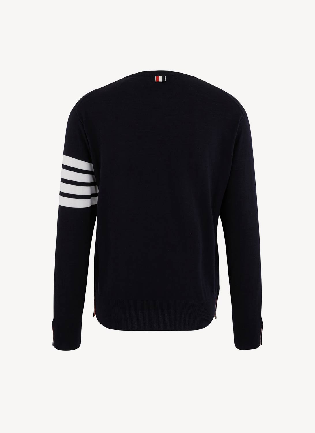 Thom Browne - Jersey 4-Bar En Merino Fino - Marino - Hombre