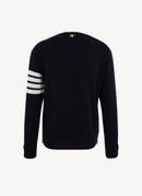 Thom Browne - Pullover 4-Bar En Merino Fine - Navy - Homme