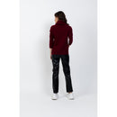 Pullover Asymetrique Col Roulé Manches Raglan Cassy Bourgogne, Jersey, 100% Cachemire, 2 Fils - Femme