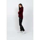 Pullover Asymetrique Col Roulé Manches Raglan Cassy Bourgogne, Jersey, 100% Cachemire, 2 Fils - Femme