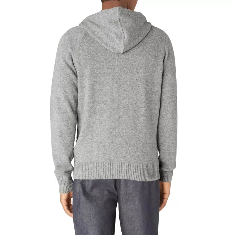 K-Way Marcy Lambswool Zip Hoodie Pullover - Heather Grey