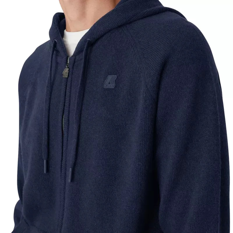 Pullover K-Way Marcy Lambswool Zip Capucha - Azul Marino
