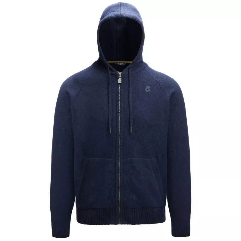 Pullover K-Way Marcy Lambswool Zip Capucha - Azul Marino