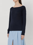 Nina Ricci - Pull Col Rond - Navy - Femme