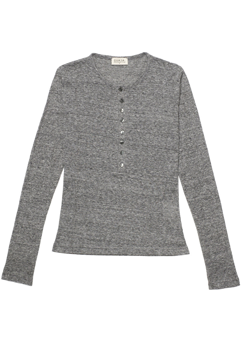 Pull Reese Henley Long Sleeve Débardeur - Grey