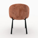 Lot de 2 chaises Pulpy en velours chenillé terracotta et métal noir