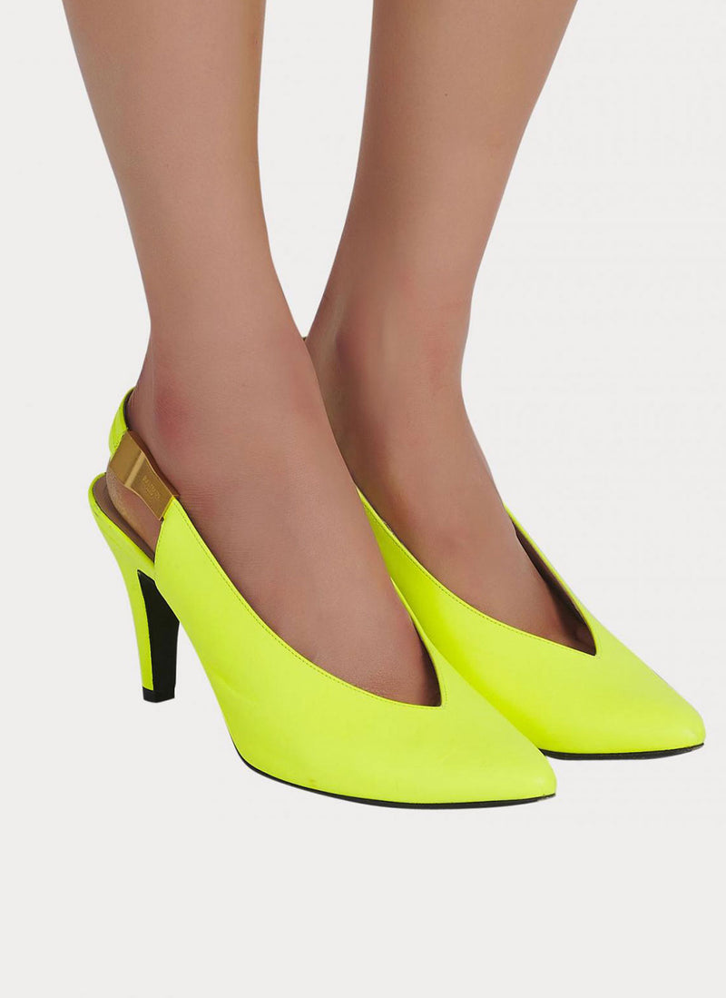 Balmain - Escarpins Tara - Jaune Fluo - Femme