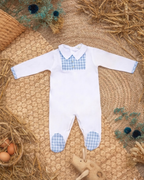 Sky And White Gingham Pajamas