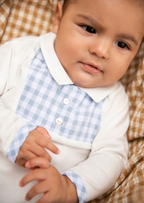 Sky And White Gingham Pajamas