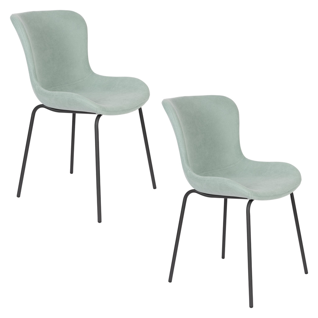 Junzo Rib - Dining Chair - Fabric - Light Green