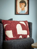 Olica - Coussin - Rouge - Coton Oeko-Tex®