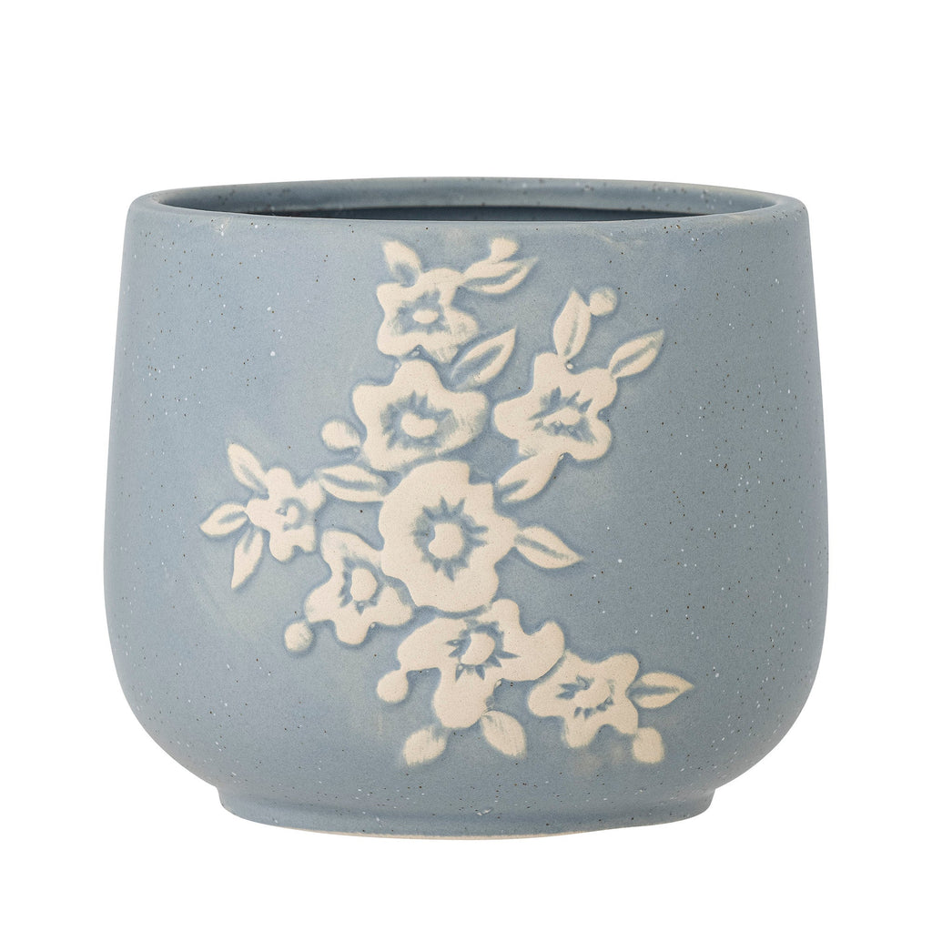 Betino - Set of 6 Plant Pots - Blue - Stoneware