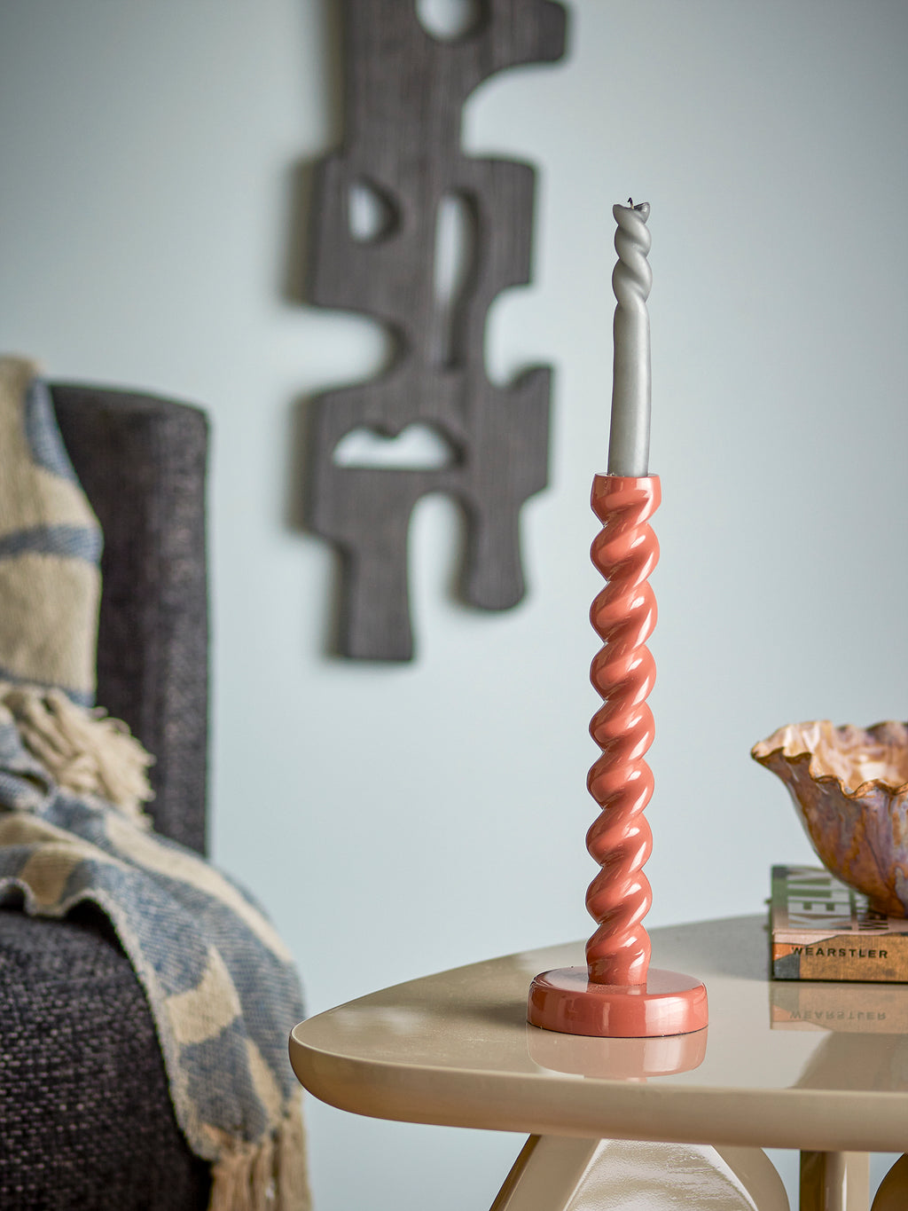 Diza - Candle Holder - Brown - Aluminium